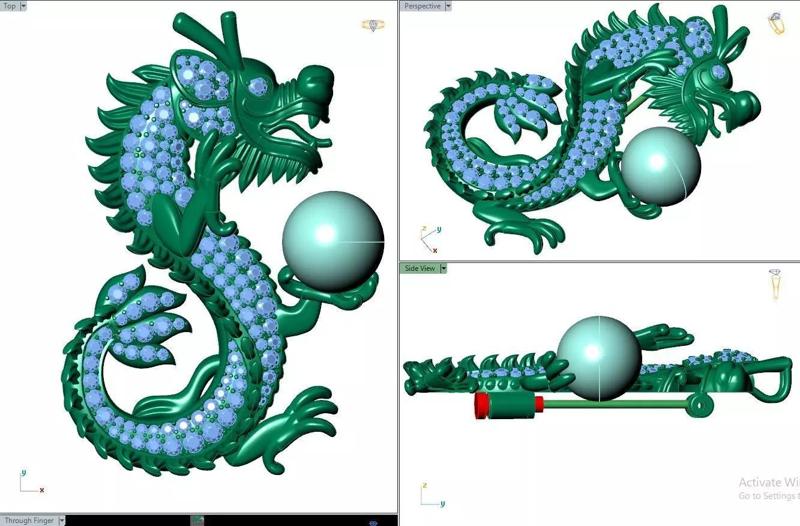 dragon Pendant with pearl