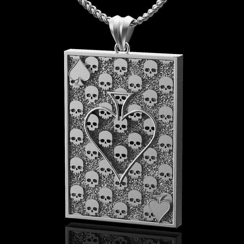 Pikes Spades playing card skull 3d model printable jewelry