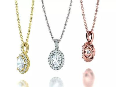 Small Diamond Oval Pendant with 7x5 Oval stone 3dprtint