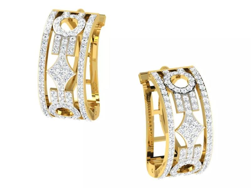 Delicate Fine Diamond Hoop Earrings