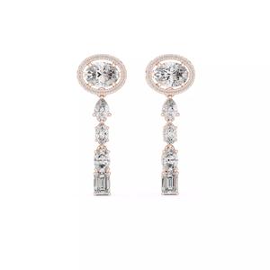 Diamond Drops Earrings 3dm stl renders 360 animation videos