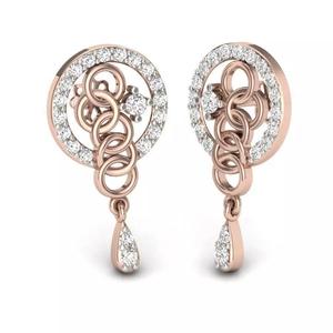 Earring 3D gold with diamonds