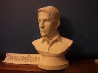 Snowden Bust (FDM printable with name-plate)