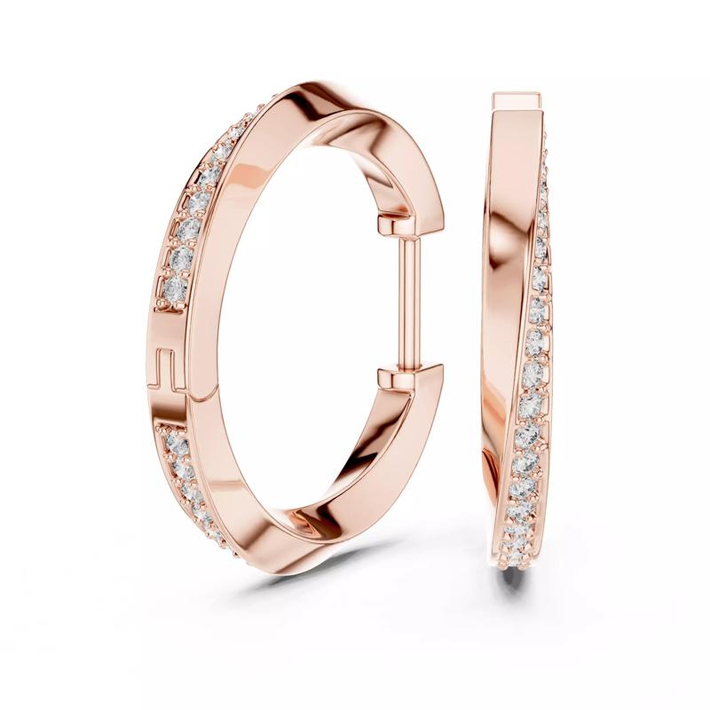 Twisted Diamond Hoops Earrings 3dm stl renders animation videos