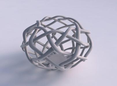 Bowl oval with interlacing lattice squeezed