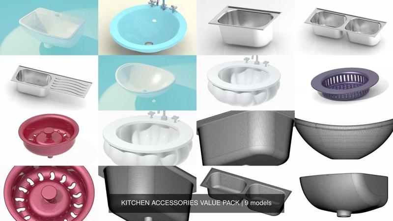 KITCHEN ACCESSORIES VALUE PACK 3D Model Collection