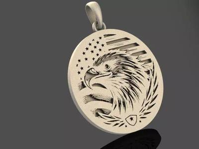 american flag eagle pendant