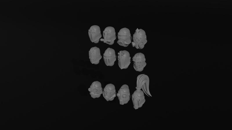 32mm Trench War Knight Helmets