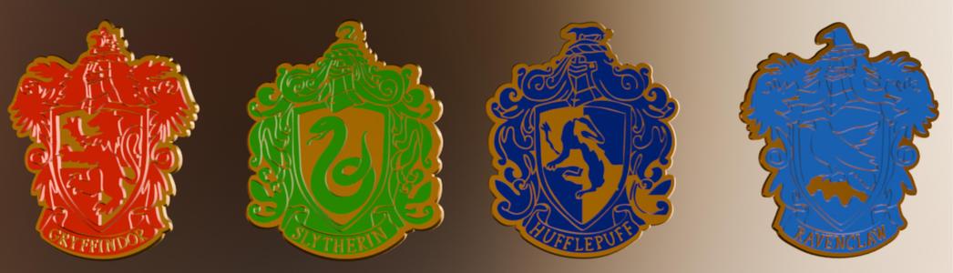 Kit premium de insignias de las casas de Harry Potter | Archivos imprimibles en 3D