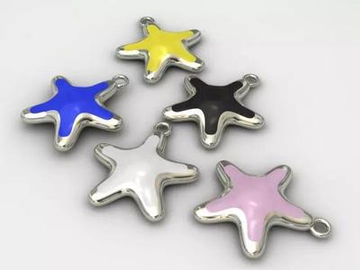 Enamels  gold star pendant