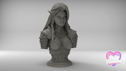 Elven Princess Bust – 100mm Fantasy Royalty Statue for 3D Printing