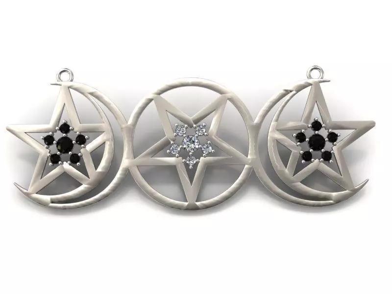 Triple Moon Goddess Pendant