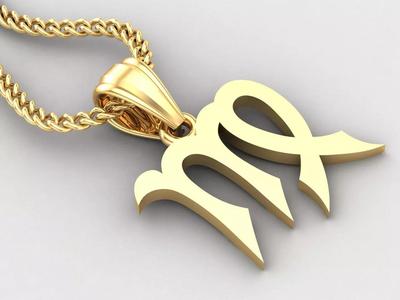 Virgo Light Gold Pendant Version 5