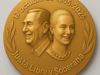 Commemorative Medal Coin Perón and Evita 17/10