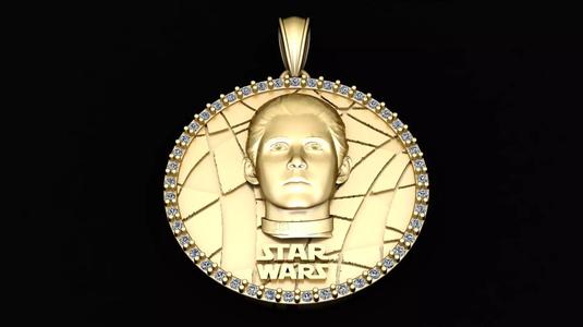STAR WAR COIN PENDANT 3D PRINTABLE MODEL