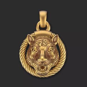 Tiger Face in Ring Pendent