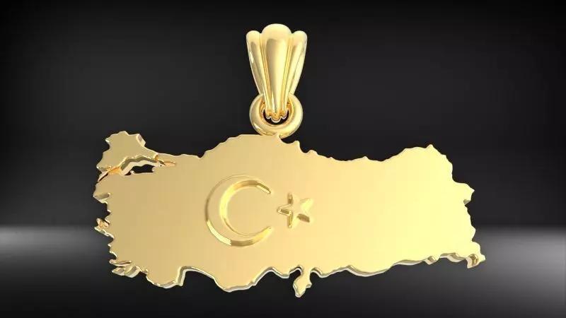 Turkey Map Pendant Necklace Charm Bracelet Jewelry