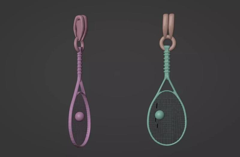Tennis racket pendant 3D print model