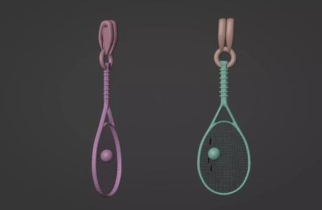 Tennis racket pendant 3D print model