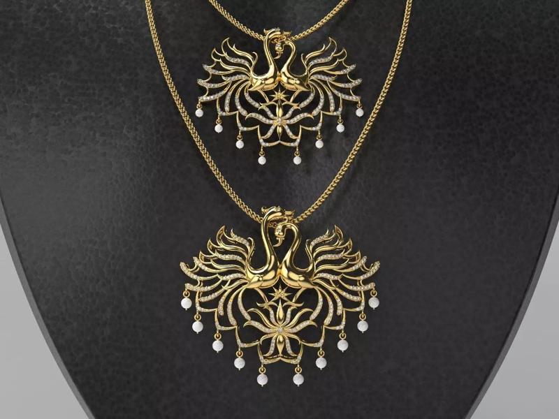 Swans Couple Pendants 2 Sizes