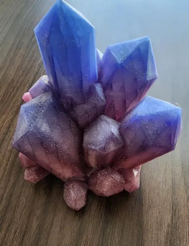 3D Printed Crystal Cluster – Magical Geode Outcrop Decoration