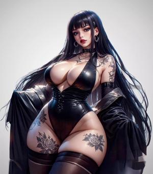 Dark Gothic Lady 3D Model in Black Latex