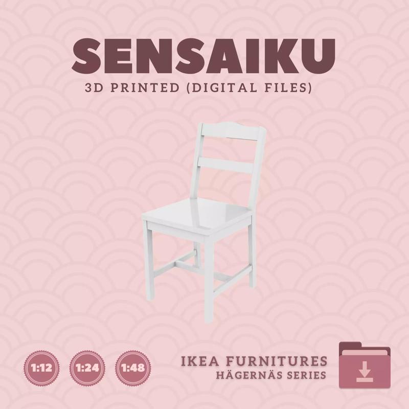 2 HAGERNAS Chair for Miniature Dollhouse - IKEA - 3D Print