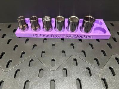  1/2  Inch Drive SAE Socket Organizer