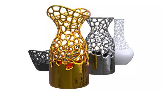 Voronoi pattern Four vases