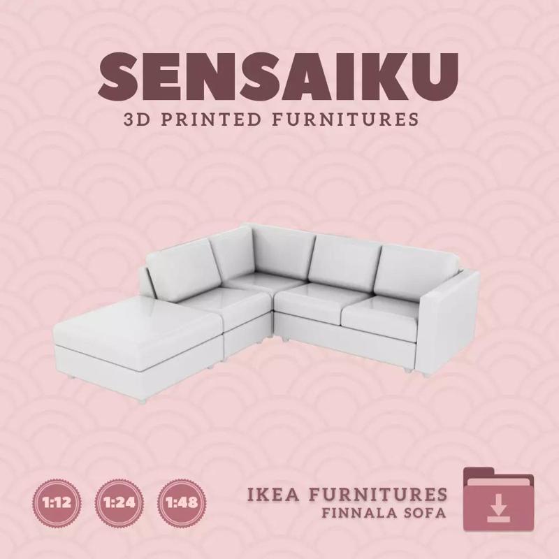 FINNALA 4 Seat with Open End V2 for Dollhouse IKEA 3D Print