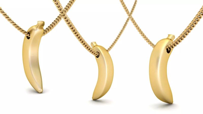 Gold Banana Fruit Pendant
