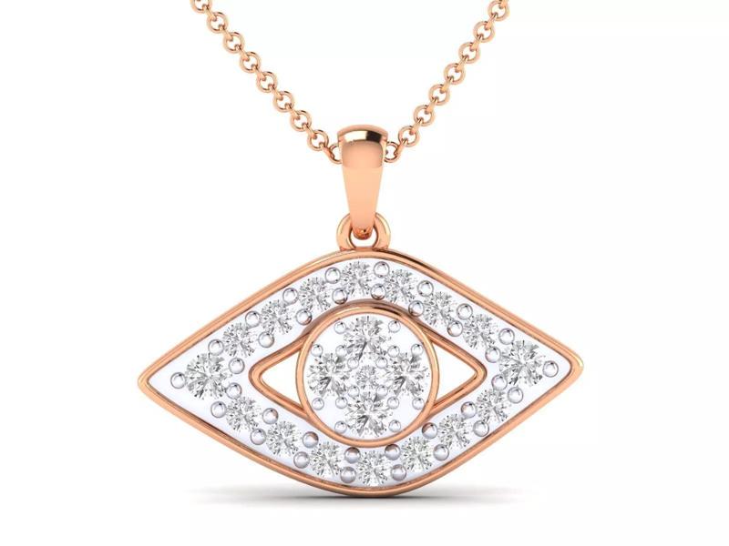 Evil Eye pendant 3dm stl render detail