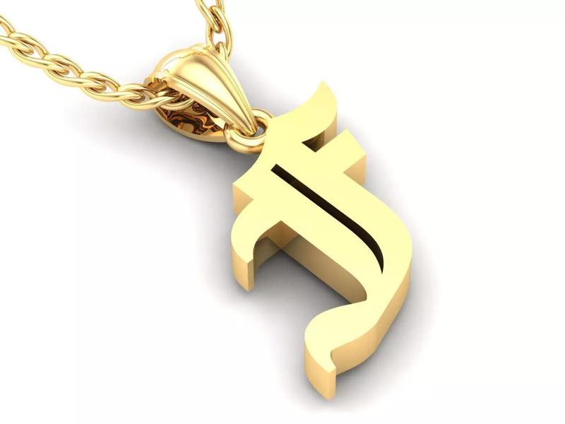 F Letter Pendant Alphabet Version 6