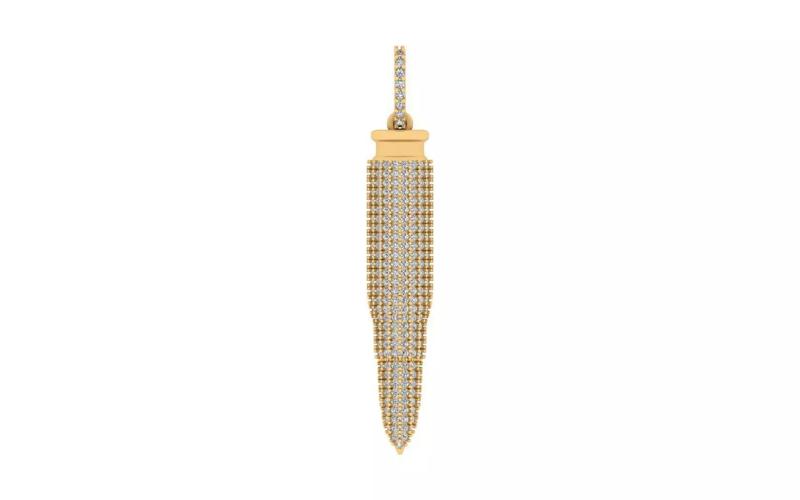 Diamond-Encrusted Bullet Pendant