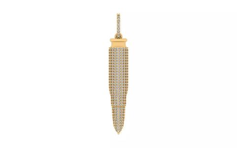 Diamond-Encrusted Bullet Pendant
