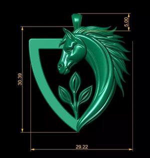 Horse Head Pendant Jewelry 3D Model