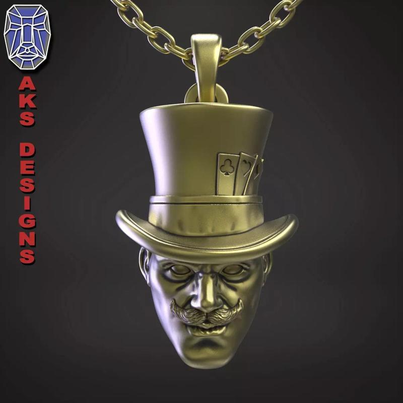 Pendant organic biker jewelry Magician v154