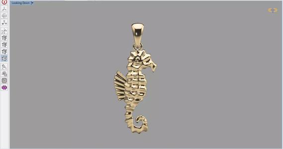 sea horse pendant designed in Zbrush