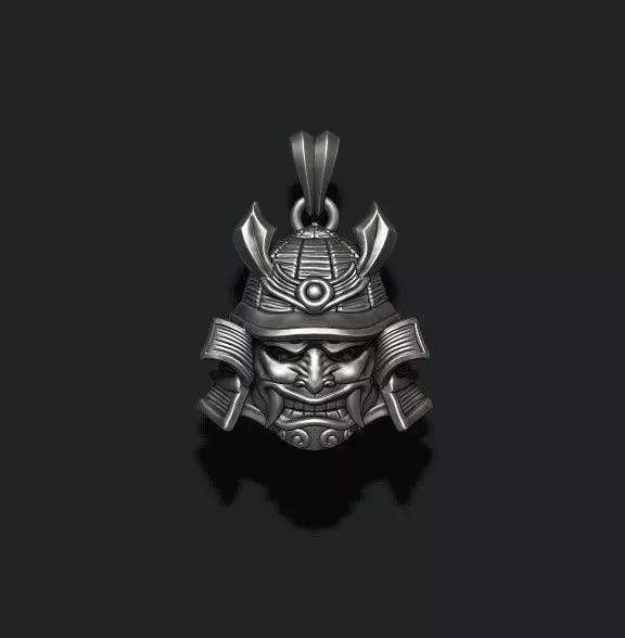 Samurai head pendant