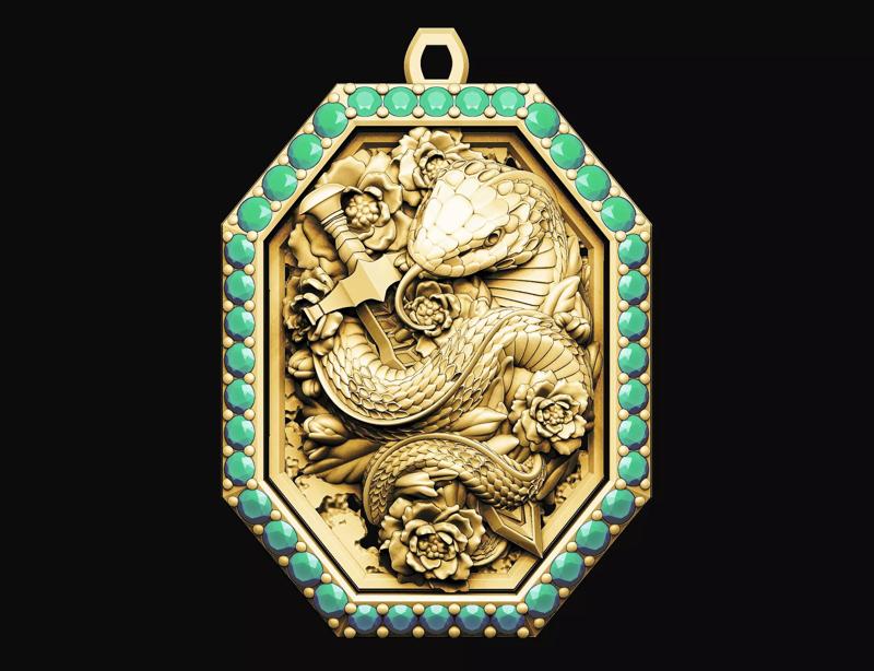 Snake luxury7 or cobra silver venum animal medallion bracelet