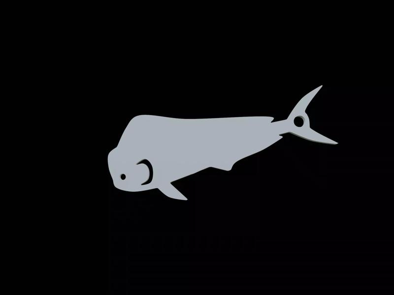 Mahi mahi fish keychain pendant