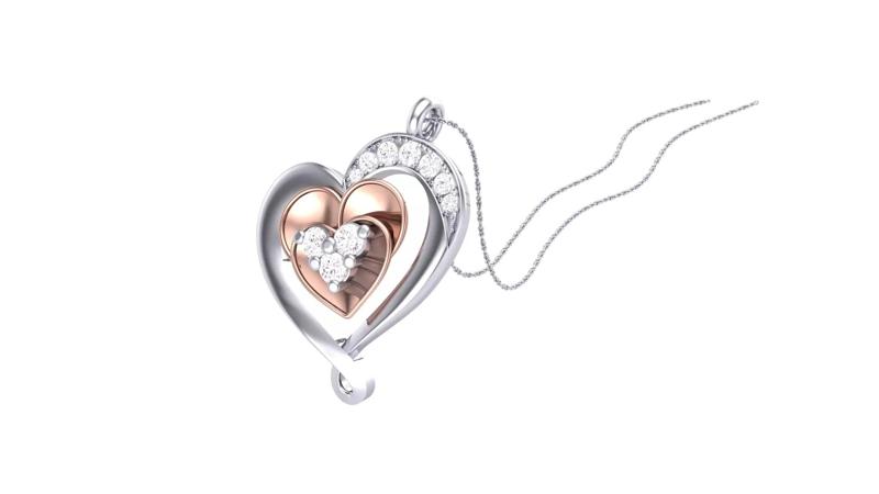 Double heart Pendant