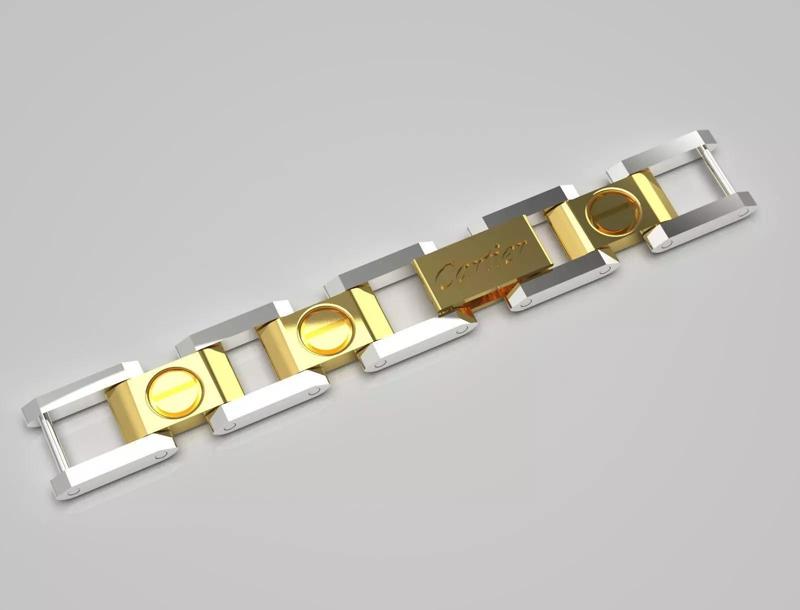 Luxury two-tone Cartier bracelet model bg0019