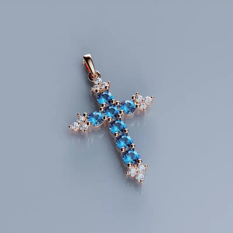 Pendant Beautiful cross 19 stones