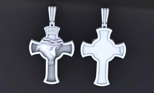 Cross with the image of Jesus cnc model or
