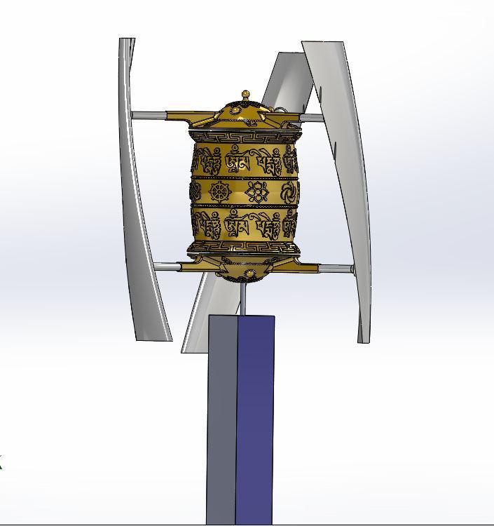 Wind driven prayer wheel