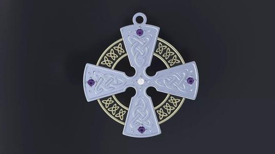 Celtic cross with diamonds cnc model