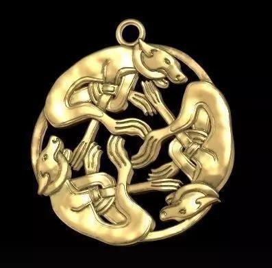 celtic dog pendant