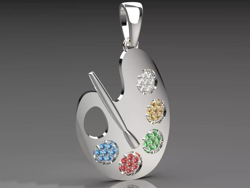 Color Palette Jewelry Pendant jp0263