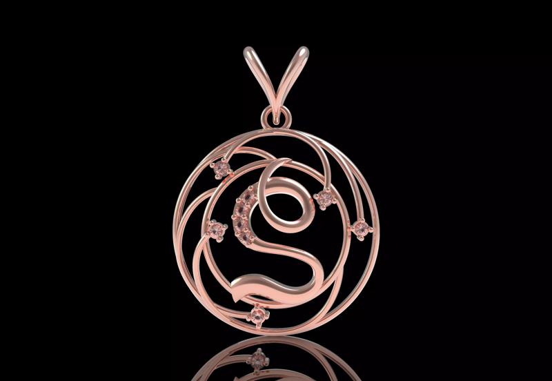 Alphabet S Diamond Pendant